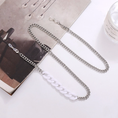 Fashion Acrylic Resin Splicing Metal Chain Glasses Chain For Women Men Multi-Functional Mask Lanyard Decorative Anti-Lost Necklace Jewelry