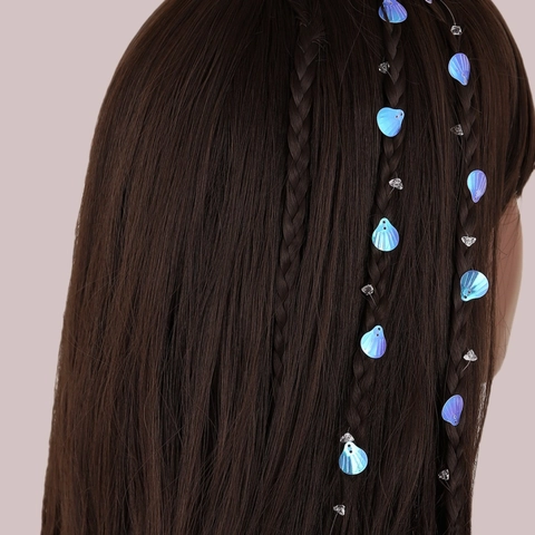 Moda Cadena de Trenza de Pelo Invisible Perla Artificial de Imitación Estrella Corazón Borla Clip de Pelo Para Mujer Accesorios