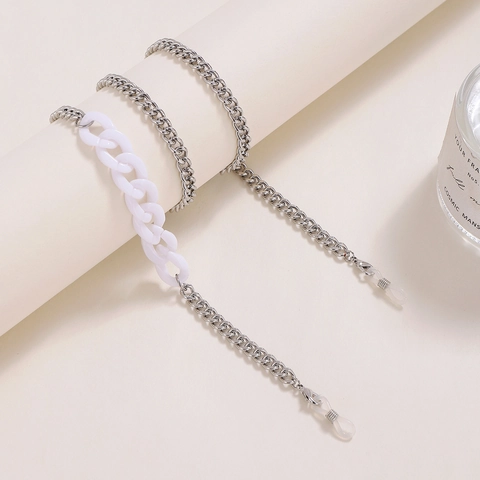 Fashion Acrylic Resin Splicing Metal Chain Glasses Chain For Women Men Multi-Functional Mask Lanyard Decorative Anti-Lost Necklace Jewelry