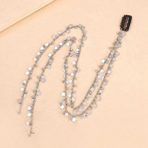 Y2K Spice Girls Legierung Strass Handfläche Anhänger Haarzopf Kette Lange Quaste Unsichtbare BB Haarklammer Für Damen Punk Kopfschmuck