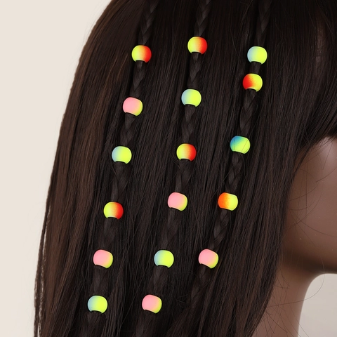Mattierte Kunststoff Farbverlauf Dreadlock Perlen Großloch Haarflechten Dekoration Zubehör Für Reggae Zöpfe DIY Styling Herren Damen