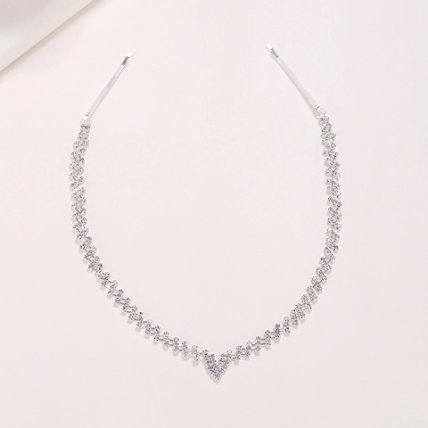 Elegante Cadena para el Cabello con Borla Larga de Aleación de Zinc y Strass Tocado de Novia para Boda Minimalista Joyería de Oro Plata