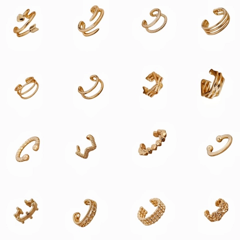 Minimalistische Kupfer Geometrische U-förmige Ear-Cuffs Für Damen Ohne Piercing Ohrklemmen Gold Silber Modeschmuck