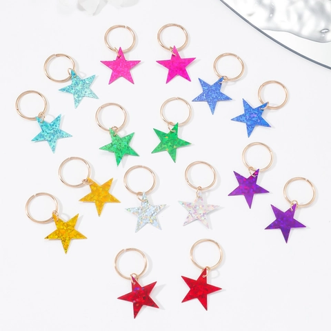 Anelli per Capelli Stella Pentagramma Colorati per Donna Simpatici Fermagli per Capelli Stella Glitter per Trecce Accessori per Capelli