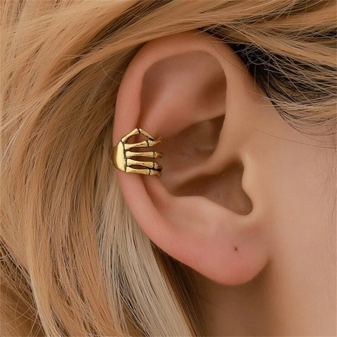 Punk Gothic Χέρι Σκελετού Ear Cuff Κράμα Χωρίς Τρύπα Σκουλαρίκια Halloween Κοσμήματα Γυναίκες Άνδρες