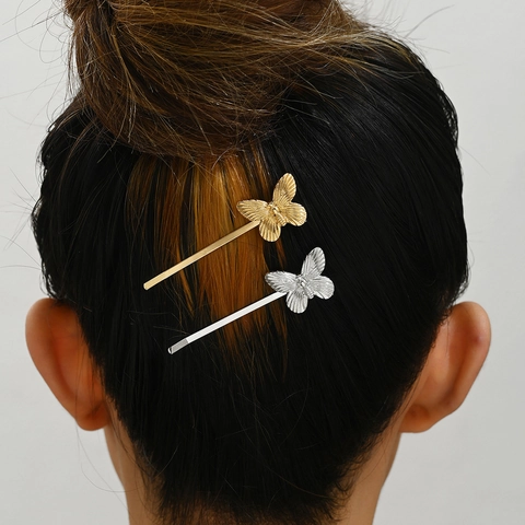 Y2K Schmetterling Haarspange Französisch Elegant Zinklegierung Galvanisierte Schmetterling Seitenclip Für Damen Haarschmuck