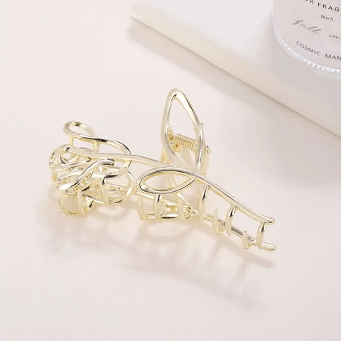 Eleganter Legierung Rose Blume Haarkralle Metall Hohlraum Tulpe Haarnadel Für Damen Mode Gold Silber Haarschmuck