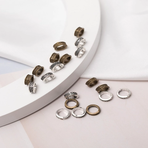 Vintage Metall Dreadlock Ringe Zum Flechten Von Haaren Retro Bronze Silber Hohl Haarperlen Für Damen DIY Schmuck Dekoration