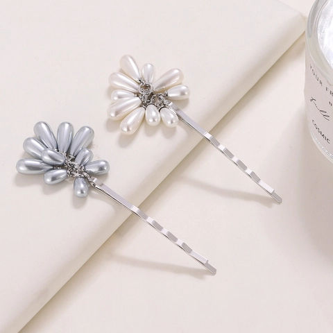Barrette à Cheveux Vintage Coréenne Alliage Perle Artificielle Épi de Blé Pince à Cheveux Élégante Accessoire de Coiffure pour Femme