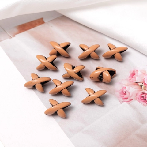 Retro X-Shape Dreadlock Hair Beads Faux Wood Plastic Cross Beads For DIY Jewelry Making Hair Braiding Styling Accessories