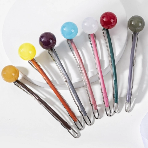 Pasador de Pelo Estilo Coreano Color Caramelo Piruleta para Mujer Plástico Aleación Fresco Dulce Clip de Pico de Pato Accesorio