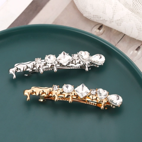 Minimalistischer Flüssigmetall Lava Legierung Haarclip Mit Strasssteinen Irregulärer Fluid Federclip Für Damen Mode Haarschmuck