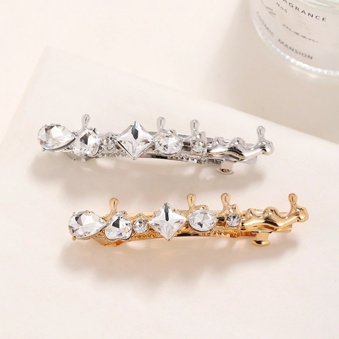 Minimalistischer Flüssigmetall Lava Legierung Haarclip Mit Strasssteinen Irregulärer Fluid Federclip Für Damen Mode Haarschmuck