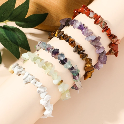 Natürliche Amethyst Unregelmäßige Stein Chips Elastisches Armband Böhmische Perlen Hand Kette Für Damen Täglich Schmuck Geschenk