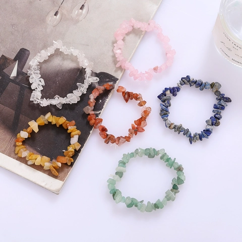 Natürliche Amethyst Unregelmäßige Stein Chips Elastisches Armband Böhmische Perlen Hand Kette Für Damen Täglich Schmuck Geschenk