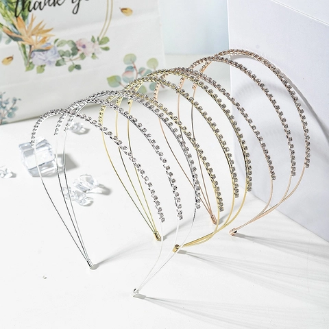 Diadema Dulce de Capas con Strass de Aleación de Cristal de Triple Línea para Mujer Boda Fiesta Accesorios Elegantes para el Cabello