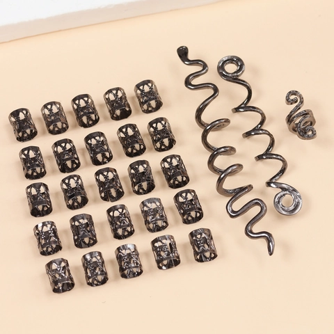Vintage Wikinger Keltischer Knoten Haarklammern Spiral Schlange Dreadlock Schmuck Set Ethno Legierung Spiral Zopf Ringe Zubehör