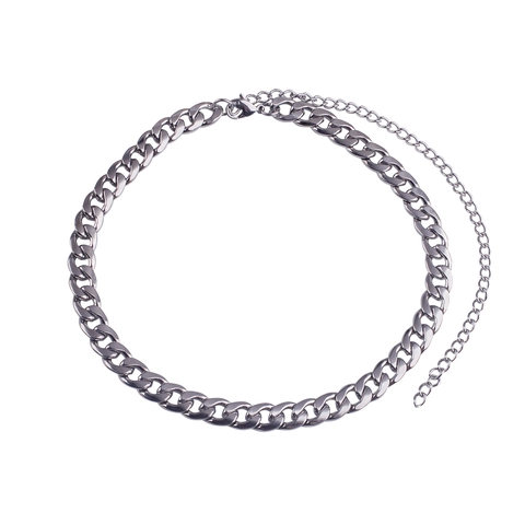 Hip Hop Titanstahl Panzerkette Halskette Für Herren Damen Street Style Persönlichkeit Grobe Silber Kette Schmuck Geschenk