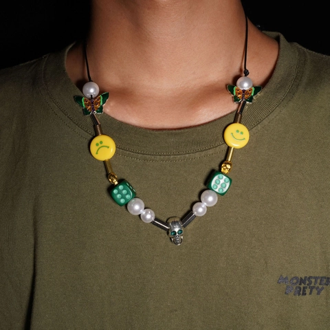 Hip Hop Kralenketting Legering Schedel Vlinder Dobbelsteen Smiley Hanger Titanium Staal Ketting Streetwear Y2K Sieraden