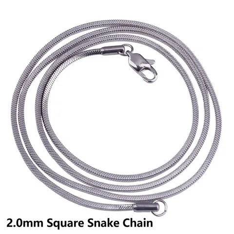 Titanstahl Halskette Vierkant-Schlangenkette Flache Dichte Kette Minimalistisch Hip Hop Streetwear Schmuck Für Damen Herren