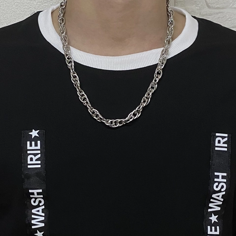 Unisex Titanium Steel Twist Chain Necklace Hip Hop Street Minimalist Polished Cable Chain For Men Women Fashion Jewelry Gift