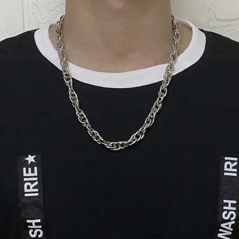 Unisex Titanium Steel Twist Chain Necklace Hip Hop Street Minimalist Polished Cable Chain For Men Women Fashion Jewelry Gift