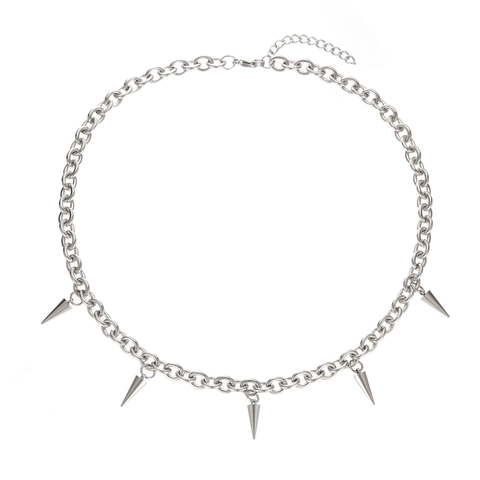 Punk Halsketting van Titaniumstaal met Kegelhanger voor Heren Dames Gotisch Spike Ontwerp Streetwear Mode Sieraden Cadeau