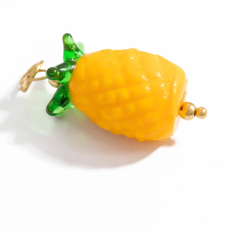 Fruit Charms Pendants Lampwork Glass 18K Gold Plated Stainless Steel For DIY Jewelry Making Waterproof Hypoallergenic