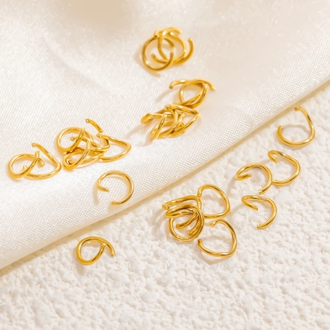 Stainless Steel Gold Plated Jewelry Findings For DIY Making Jump Rings Lobster Clasps Spacer Beads Ball Head Pins Hooks