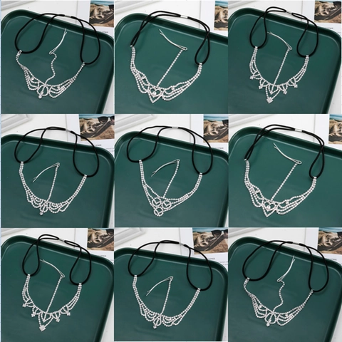 Gothic Rhinestone Head Chain Multi Layer Alloy Forehead Jewelry For Women Bohemian Hair Chain With Elastic Band Wedding Party Accessory