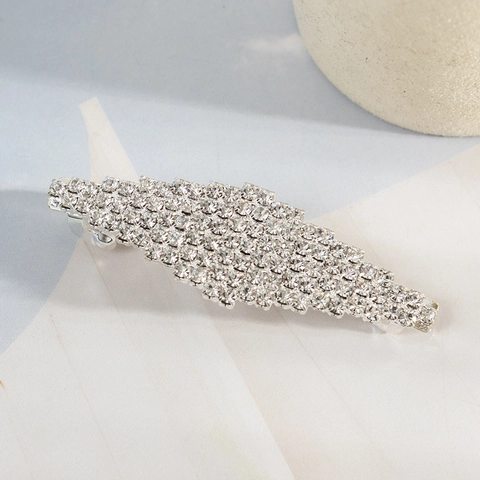 Pinzas para el Cabello con Resorte de Diamantes de Imitación Lazo Rombo Aleación de Zinc para Boda Fiesta Estilo Diario Mujer