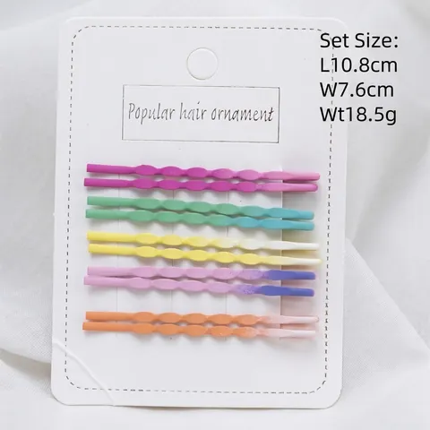 10Pcs Colorful Metal Wave Bobby Pins Set Candy Color Matte Paint Hair Clips For Women Girls Daily Hair Styling Accessories