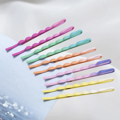 10Pcs Colorful Metal Wave Bobby Pins Set Candy Color Matte Paint Hair Clips For Women Girls Daily Hair Styling Accessories