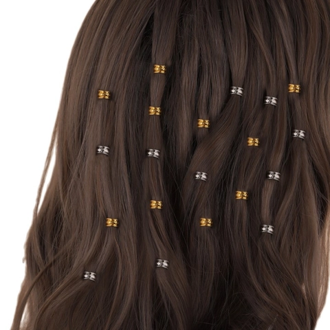 Cuentas para el Cabello de Aleación de Metal Retro Para Dreadlocks Trenzas Decoración Oro Plata Galvanizado Accesorios Dreadlock Vintage DIY Cuentas