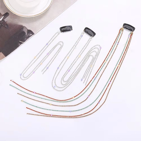 Catena per Estensioni Capelli in Strass alla Moda per Donna Fermaglio per Capelli con Nappa Lunga Gioielli per Capelli in Lega Minimalista