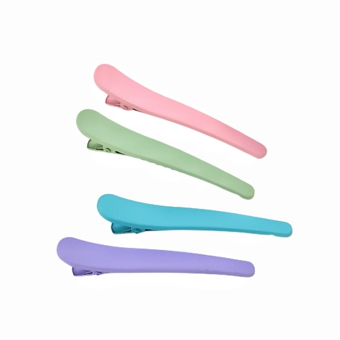 Simple Matte Macaron Color Duckbill Hair Clips Minimalist Long Bar One Word Clip Metal Matte Texture Hair Accessories For Women