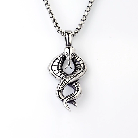 Vintage Roestvrijstalen Hanger Ketting Punk Gothic Slang Schedel Kruis Sieraden Voor Mannen Vrouwen Retro Feest