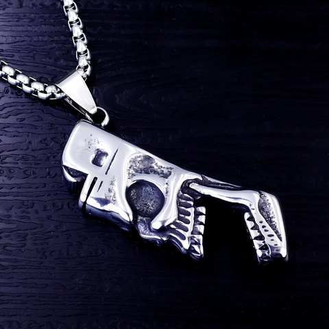 Vintage Stainless Steel Alloy Pendant Necklace For Men Women Punk Gothic Skull Viking Thor Hammer Cross Sword Anchor Jewelry