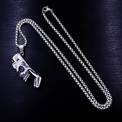 Vintage Stainless Steel Skull Pendant Necklace For Men Women Gothic Punk Dragon Heart Sword Anchor Cross Jewelry Accessory