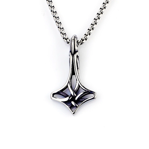 Vintage Roestvrij Stalen Viking Keltische Knoop Hanger Ketting Voor Mannen Vrouwen Gothische Punk Mythologie Box Ketting Sieraden