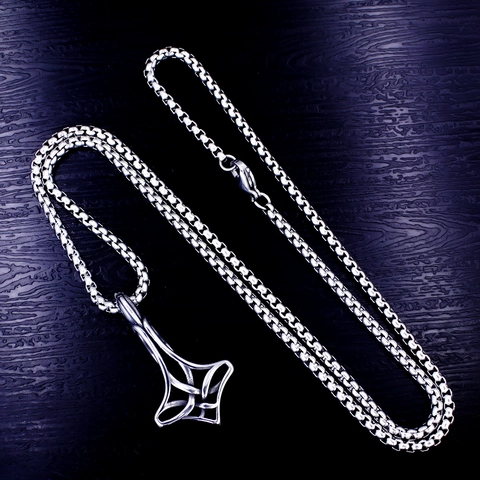 Viking Pendant Necklace For Men Stainless Steel Alloy Celtic Knot Skull Axe Nordic Mythology Vintage Punk Gothic Jewelry