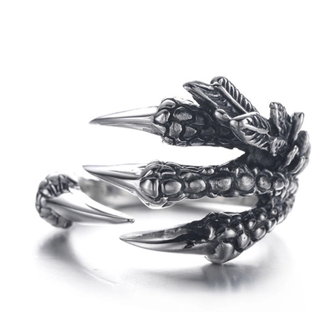 Retro Punk Legierung Drachenklaue Adlerklaue Ring Für Herren Vintage Gotik Tier Offener Verstellbarer Ring Schmuck Geschenk