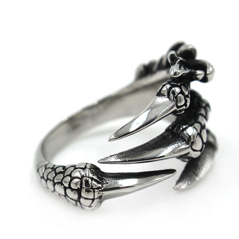 Retro Punk Legierung Drachenklaue Adlerklaue Ring Für Herren Vintage Gotik Tier Offener Verstellbarer Ring Schmuck Geschenk
