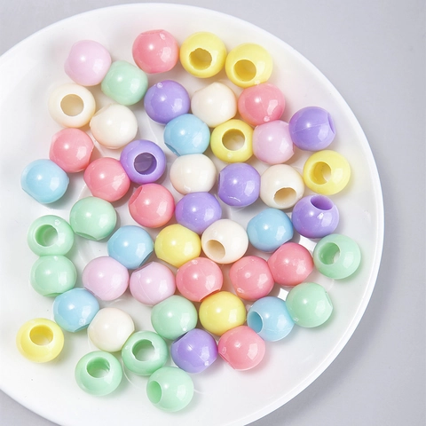 Multicolor Plastic Dreadlock Beads Large Hole Hair Braiding Rings Bohemian Macaron Hair Clips DIY Accessories For Women