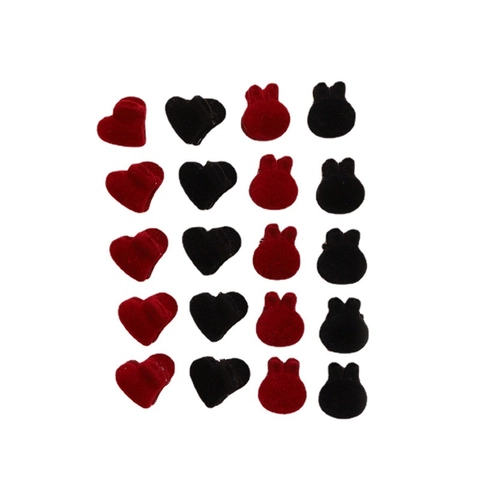 Mini Fermagli per Capelli in Velluto Floccato per Donna Ragazza Simpatici Fermagli Laterali a Forma di Cuore e Coniglio Accessori per Capelli Autunno Inverno