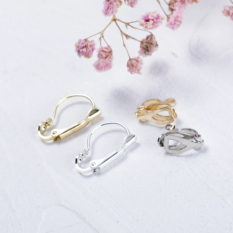 DIY Earring Accessories Set Alloy Leverback Earring Hooks And Screw Clip-on Earring Converters For Jewelry Making Findings