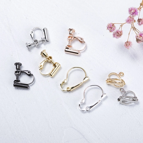 DIY Earring Accessories Set Alloy Leverback Earring Hooks And Screw Clip-on Earring Converters For Jewelry Making Findings