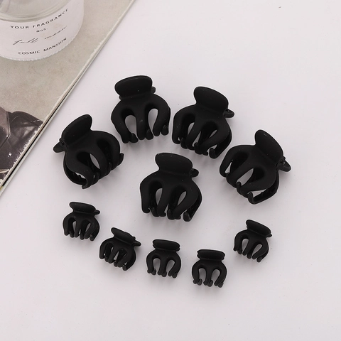 Matte Schwarze Mini Haarklammern Koreanischer Stil Kleine Kunststoff Haarnadeln Für Damen Kinder Alltag Minimalistische Haar Accessoires