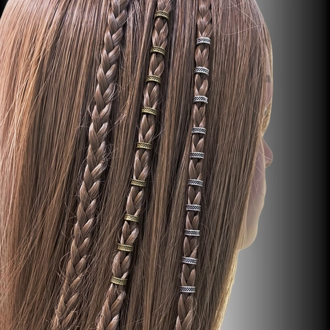 Minimalistische Legierung Dreadlocks Haarringe Geometrische Strukturierte Haarklammern Mode Flechten Zubehör Kollektion Für Damen