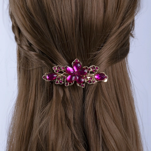 Koreanischer Vintage Strass Legierung Haarklammer Eleganter Süßer Hohlblumen Haarnadel Damen Hochzeit Party Accessoires